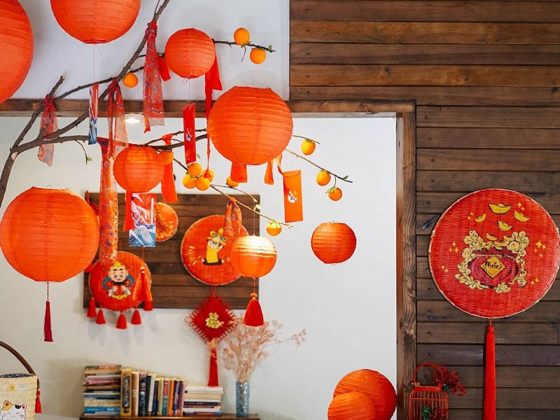 trang trí tết cho quán trà sữa trang trí tết cho quán trà sữa